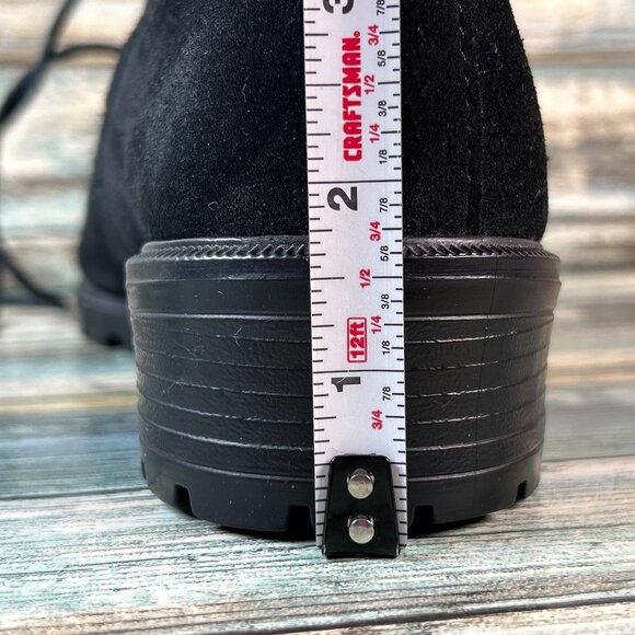 Eddie Bauer Vintage Ankle Boots Size 12M Black Suede Wingtip Lace Up Made In USA - Picture 13 of 14